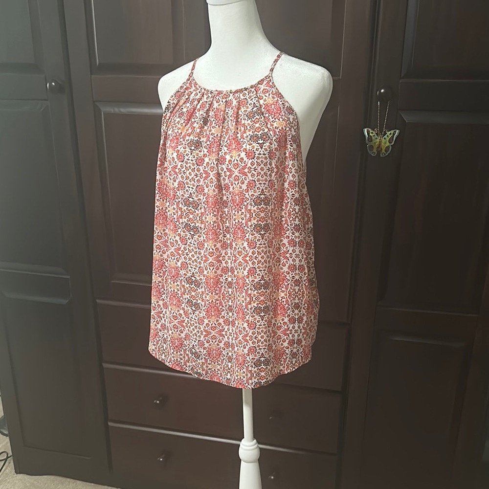 Alice Blue Pink and White Sleeveless Camisole